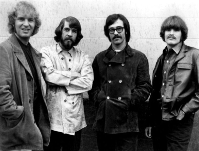 Creedence Clearwater Revival (1968). L-R: Tom Fogerty, Doug Clifford, Stu Cook, and John Fogerty